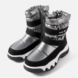 Miss Botas de neve femininas Staturano pretas e cinza preto 1