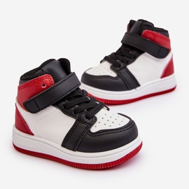 Calçado desportivo infantil alto branco e vermelho Teredite 1