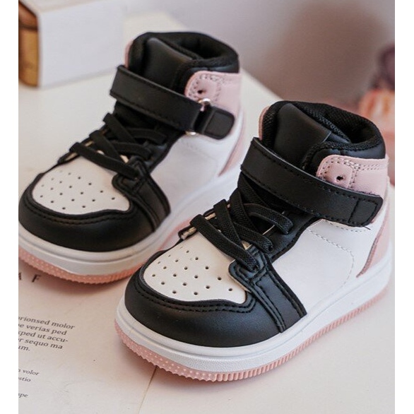 Calçado desportivo infantil alto branco e rosa Teredite 2