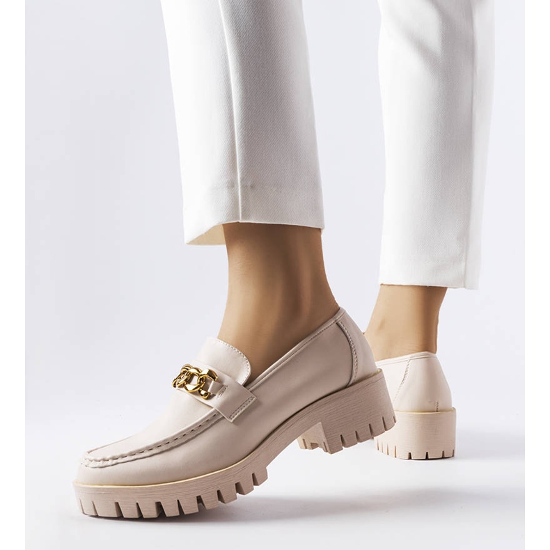 Mocassins bege com sola trator da Faiz 1 Mocassins bege com sola trator da Faiz 1