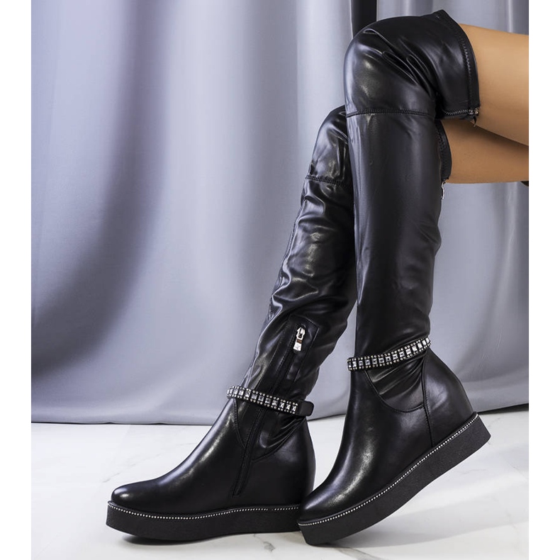 PA1 Botas pretas de cunha Loera preto 1