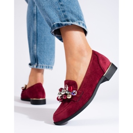 Lordes femininos da Borgonha com cristais Shelovet vermelho 1