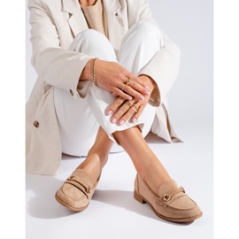 Senhores de camurça Shelovet bege feminino 1