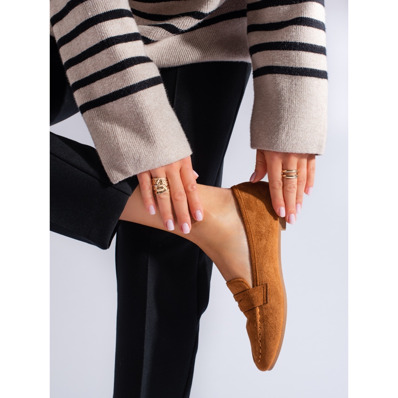 Confortável camelo feminino Shelovet camurça lords castanho 1