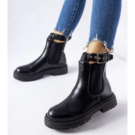Botas pretas com fivela decorativa da Jonesboro preto 1