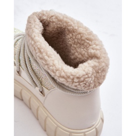 Botas de neve isoladas decoradas com strass GOE MM2N4081 Bege 2