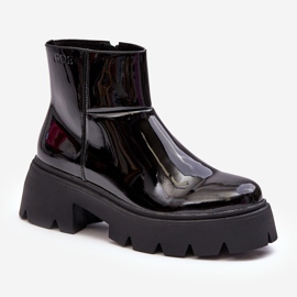 Botas femininas de couro envernizado GOE MM2N4058 pretas preto 1