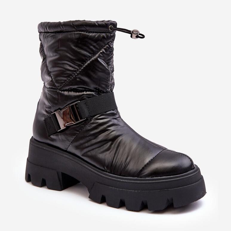 PH2 Botins femininos com sola maciça e salto plano, Black Werikse preto 1