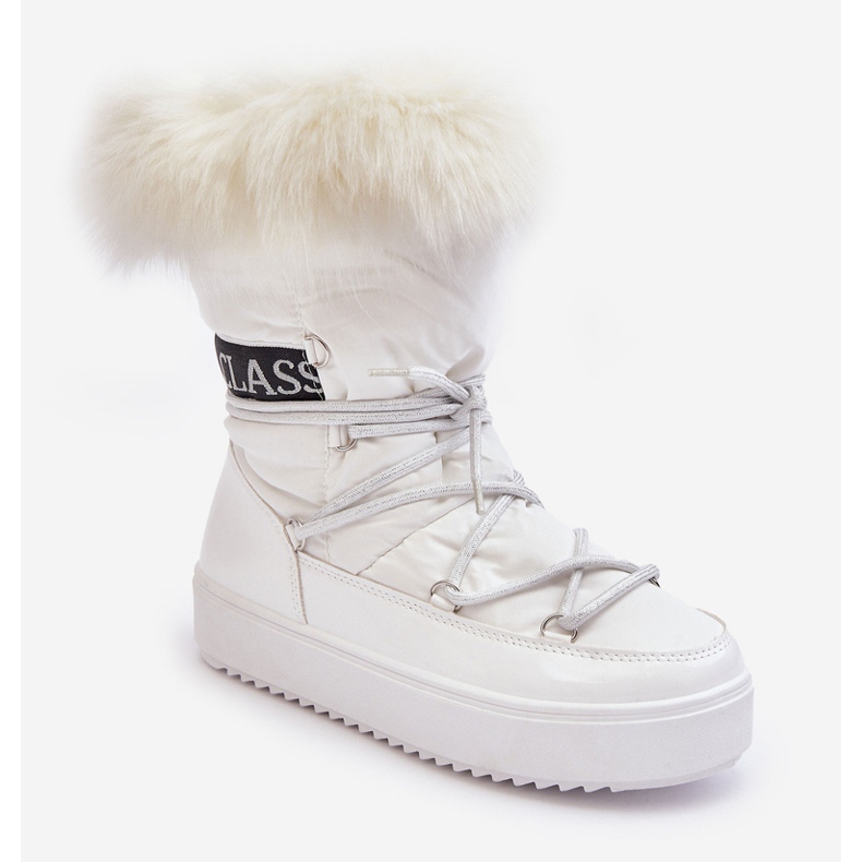 PS1 Botas de neve femininas com cordões brancas Santero branco 1 PS1 Botas de neve femininas com cordões brancas Santero branco 1