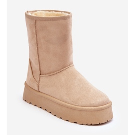 PS1 Botas de neve femininas bege Abrams com isolamento de pele 1