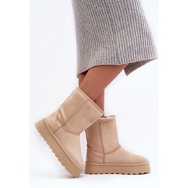 PS1 Botas de neve femininas bege Abrams com isolamento de pele 2