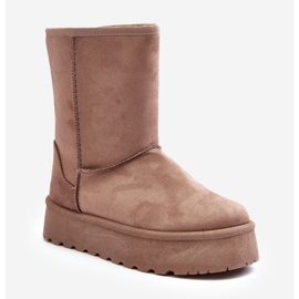 PS1 Botas femininas com isolamento de pele para neve Abrams bege escuro 1