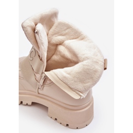PS1 Botas femininas de neve isoladas com zíper bege claro Zeva 2 PS1 Botas femininas de neve isoladas com zíper bege claro Zeva 2