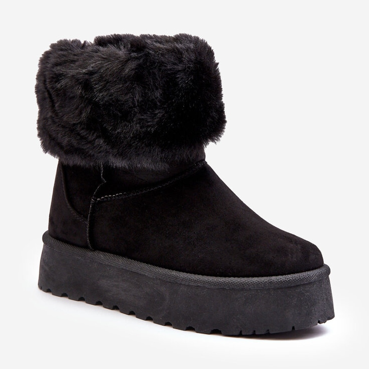 PS1 Botas de neve femininas com pele preta Rainsa preto 1