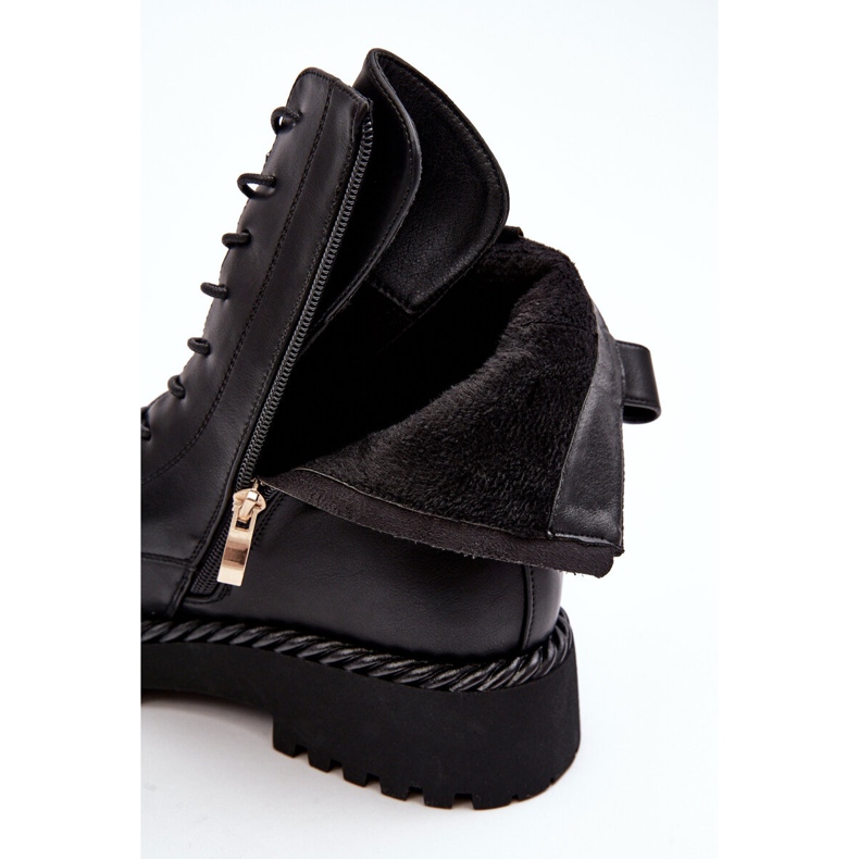 Botas de trabalho femininas com decoração pretas S.Barski MR870-68 preto 2