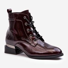 Vinceza Botins com isolamento envernizado Borgonha Achonia vermelho 1
