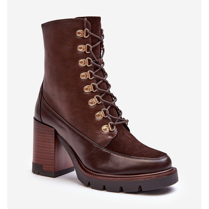 Vinceza Botins maciços com atacadores castanho Lathia castanho 1 Vinceza Botins maciços com atacadores castanho Lathia castanho 1