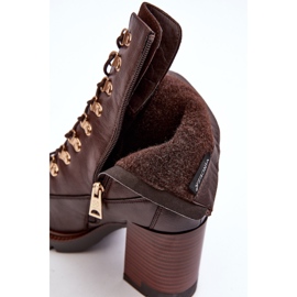 Vinceza Botins maciços com atacadores castanho Lathia castanho 2