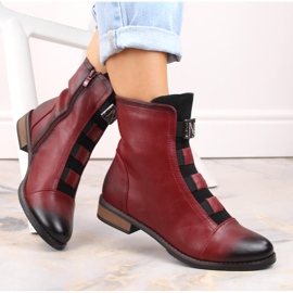 Botins com isolamento e decoração Borgonha Jezzi para mulher vermelho 1