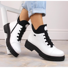 Botins femininos impermeáveis, confortáveis ​​e isolados, brancos, Rieker Tex Y3163-80 1