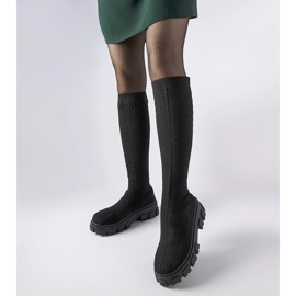 Ausonia botas pretas de meia longa preto 1