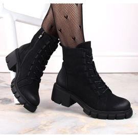 Botins isolados com cadarço e zíper Jezzi W JEZ422A, preto 1