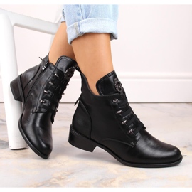 Botas femininas isolantes pretas com salto plano Jezzi preto 1