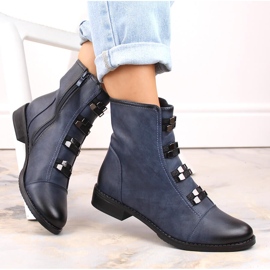 Botins femininos com salto baixo e isolamento, azuis Jezzi azul 1 Botins femininos com salto baixo e isolamento, azuis Jezzi azul 1