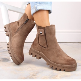 Botas femininas de camurça com bolso, isoladas marrom Potocki SZ12163 castanho 1 Botas femininas de camurça com bolso, isoladas marrom Potocki SZ12163 castanho 1