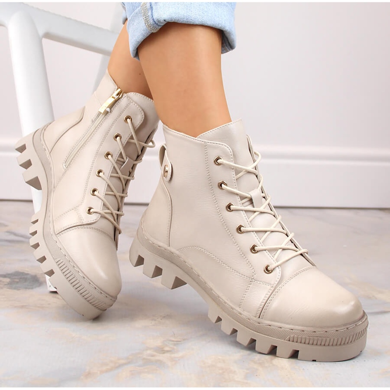 Botins femininos bege Potocki SZ12168 1