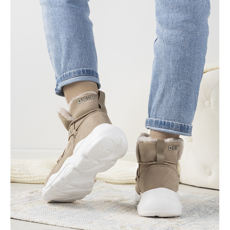 Botas de neve bege elegantes Big Star para mulheres Marrero 1