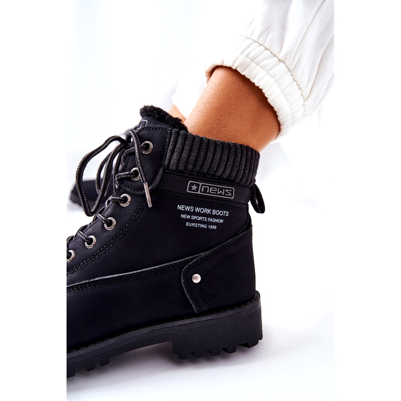News Botas femininas Trapper forradas com pele, pretas preto 1