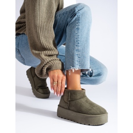 Botas de neve verdes na plataforma Shelovet 1