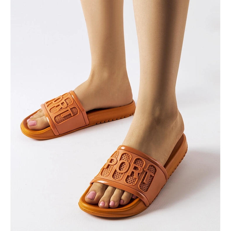 Moiariello slides de borracha laranja 1