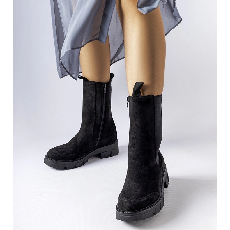 Botins de cano alto maciços pretos, Morbello. 1