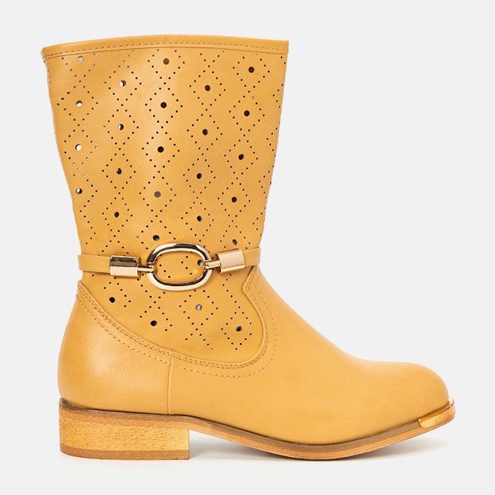 Botas infantis Valley camel marrom amarelo 1