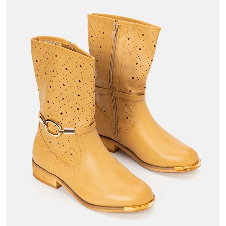 Botas infantis Valley camel marrom amarelo 2
