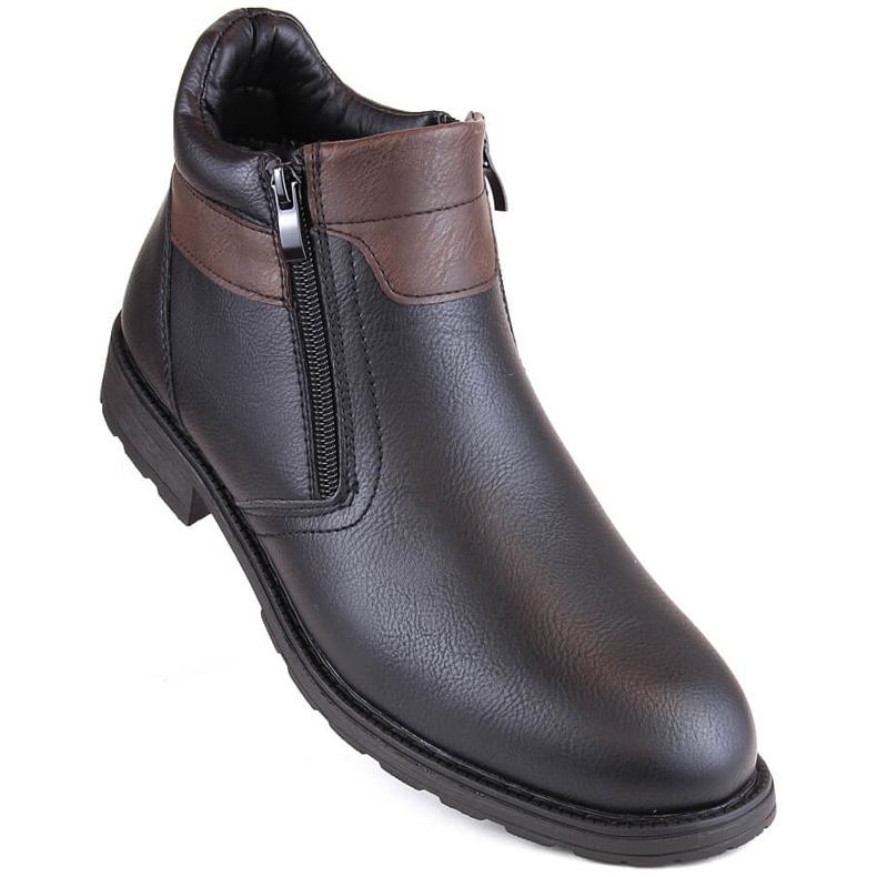 Botas masculinas com zíper preto isolado, Man's Style WS-001 1
