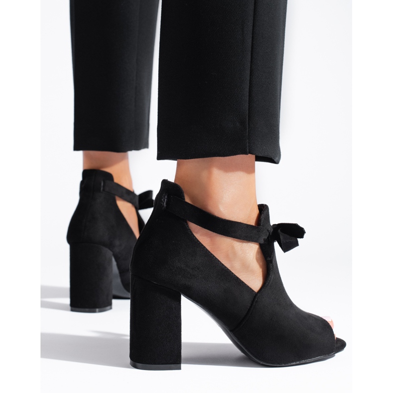 W. Potocki Botas femininas de camurça primavera da Potocki preto 1 W. Potocki Botas femininas de camurça primavera da Potocki preto 1