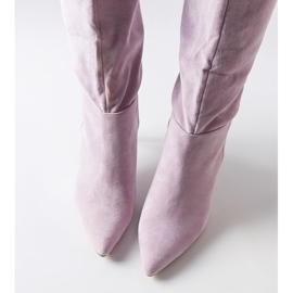 Botas salto alto de camurça roxa Aaliyah tolet 1
