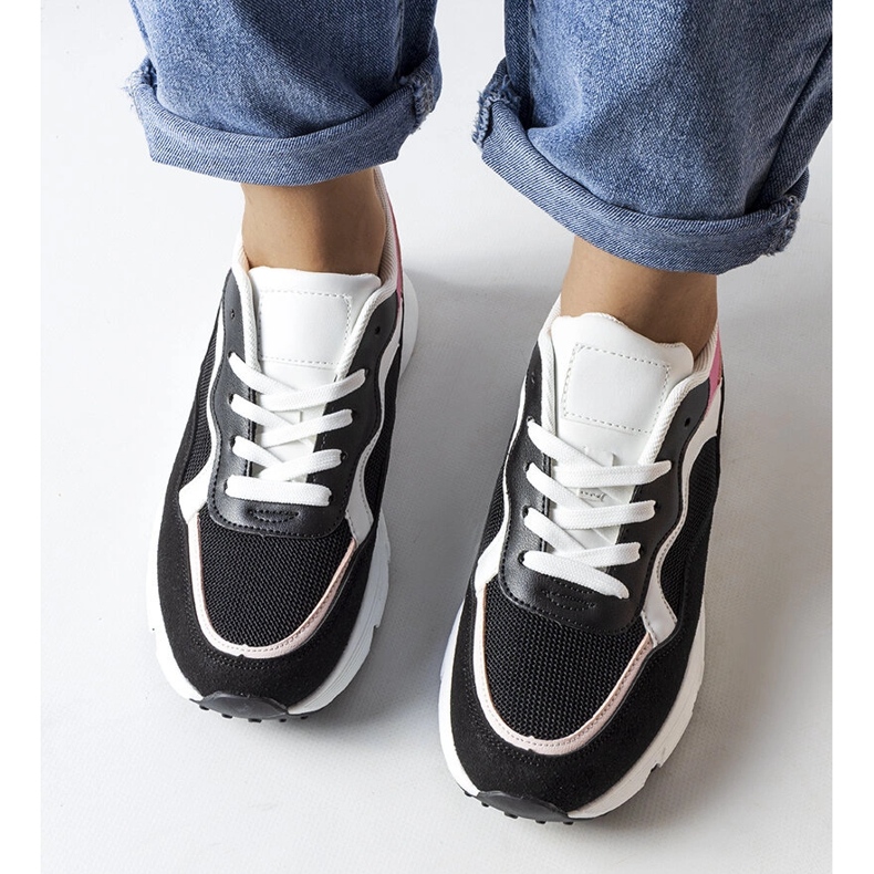 Inna Tênis esportivo preto e rosa Fauren 1