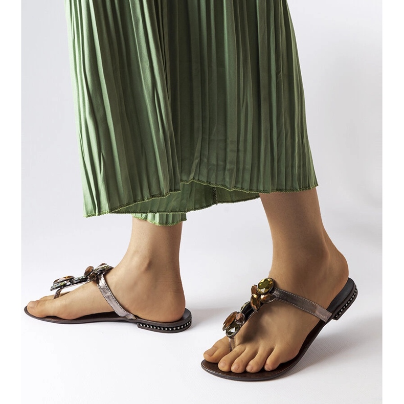 Chinelos elegantes castanhos Zarattini 1