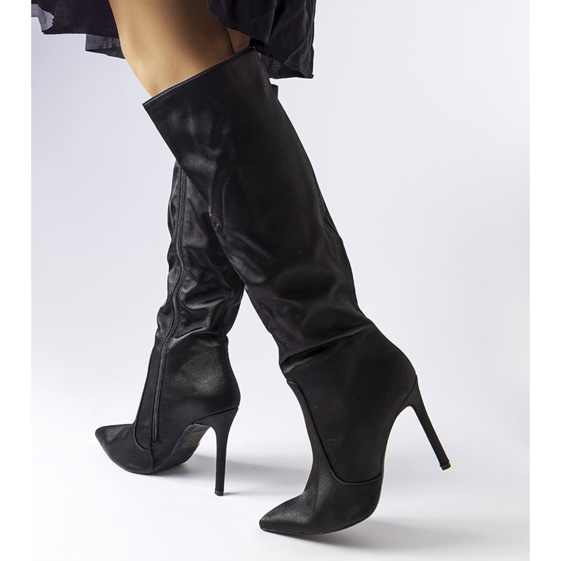 Botas de salto alto pretas, Marlengo preto 1