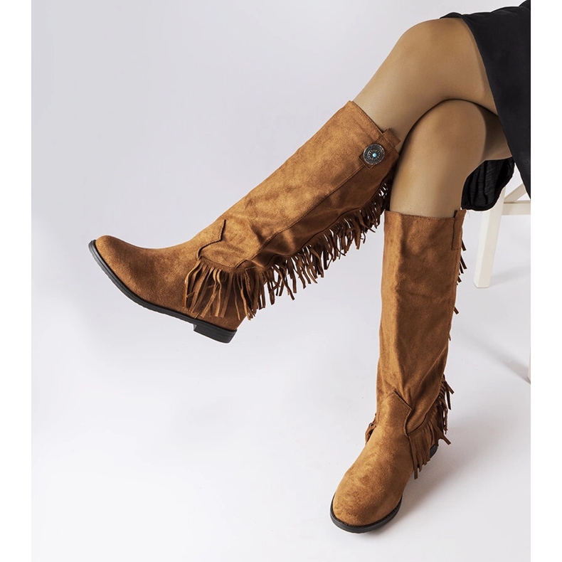 Botas marrons com cunha forrada Lecore marrom 1