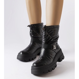 Botas de neve lacadas pretas Ambretta preto 1