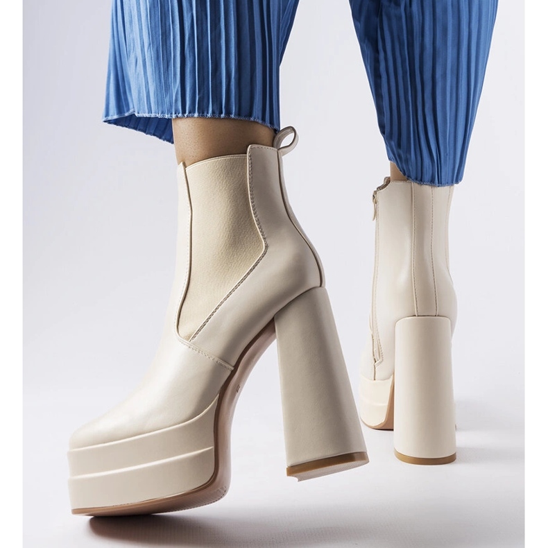 Bota salto alto bege Copertino 1 Bota salto alto bege Copertino 1