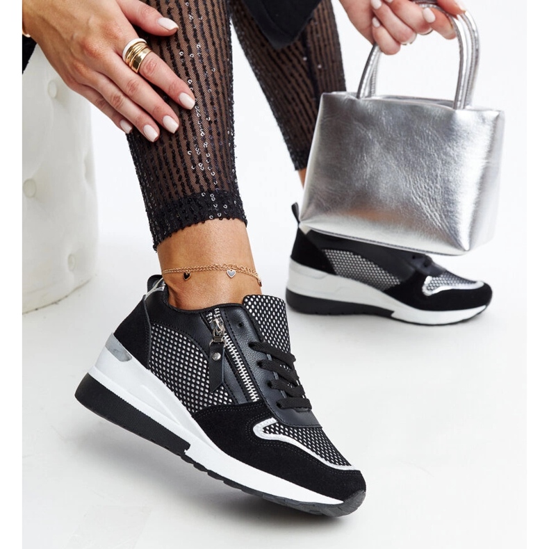 Inna Tênis de cunha preta da Fastello preto 1