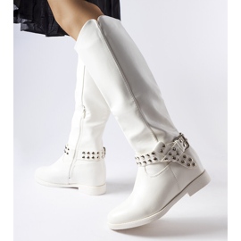 Botas de cunha com forro branco Argentano branco 1 Botas de cunha com forro branco Argentano branco 1