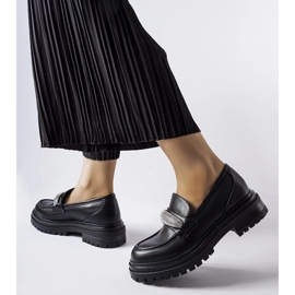 Mocassins pretos com strass de Hartford 1