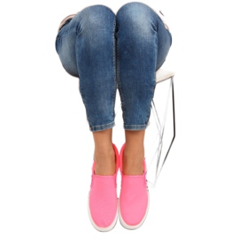 Slipons em uma sola dupla GF-41 Vermelho Fluorescente rosa 1